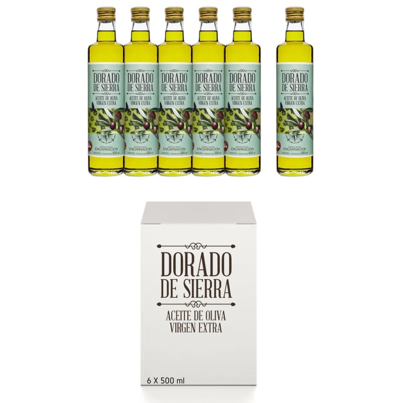 Caja AOVE "DORADO DE SIERRA" 6 Bot x 500 mL